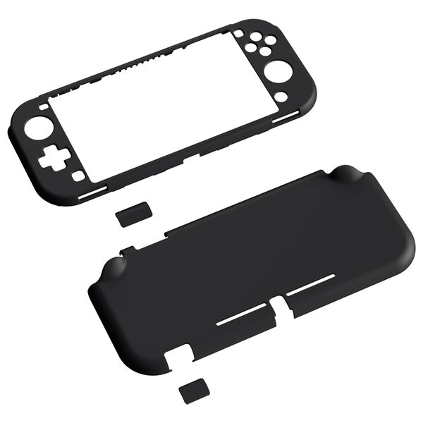 Custom Cover for eXtremeRate PlayVital Switch Lite, Switch Lite Compatible Hard Protective Cover - Includes 1 White Screen Protector [Black]