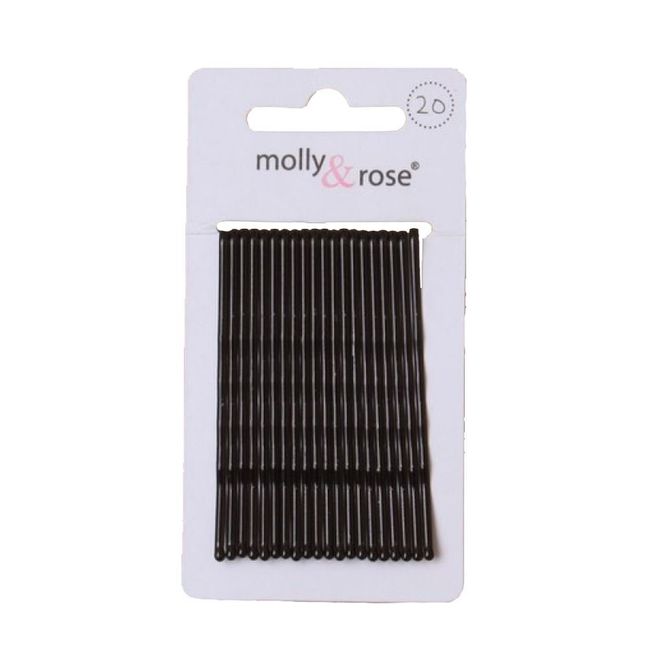 20pc Long 6.5cm Kirby Grips Hair Bobby Pins Clips Black