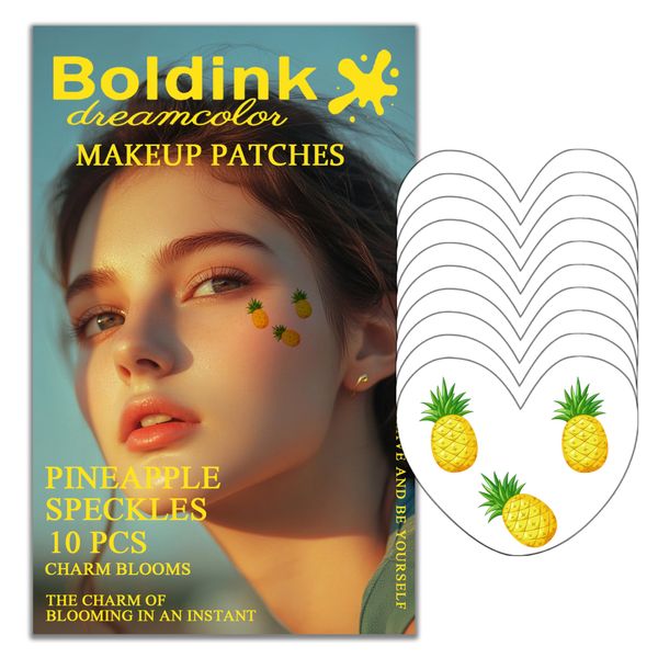 Boldink 10pcs Makeup Patches,Face Makeup Patches,Beauty Face Makeup,Pineapple Patches,Waterproof Pineapple Patches,Temporary Facial Pineapple Patches For Women.