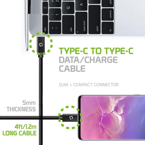 Dual USB-C/PD 60W Fast Charging Cord Compatible with Motorola Moto G6 Plus 5Gbps Data Transfer for Power Delivery Hi Capacity Charging (White)