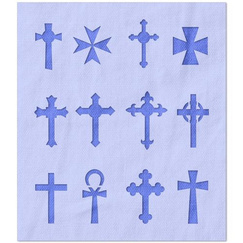 Stencil Stop Crosses Stencil - Reusable for DIY Projects, Painting, Drawing, Crafts - 14 Mil Mylar Plastic (5.13 x 6 inches)