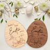 Personalised First Easter Egg: Rabbit Design, Wooden Egg, Custom Name, First Easter Pictures, First Easter Design, Baby's First Easter