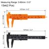 sourcing map Vernier Caliper 80mm 3 Inch Metric Mini Double Scale Plastic Ruler Measuring Tool 1Set