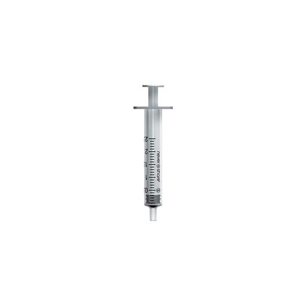 Nevershare 2ml Leur Slip White Plastic Syringes - 20