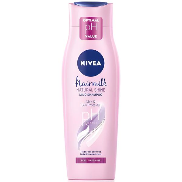 Nivea Hairmilk Natural Shine Caring Shampoo for Tired Hair Without Shine Intensive Moisturizing Effect Enriched With Almond Milk and Magnolia Extract, 250ml (Pack of 4)