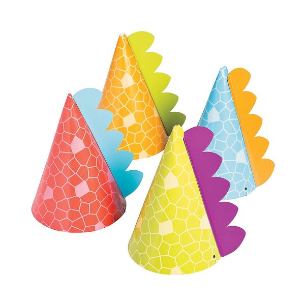 Little Dino Party Hats, 8 Count