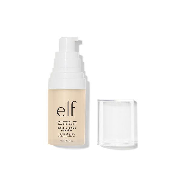 e.l.f. Illuminating Face Primer, primer setoso per creare un make-up radioso, riempie le linee sottili e raffina l’incarnato, piccolo, 13 g (0,47 oz)