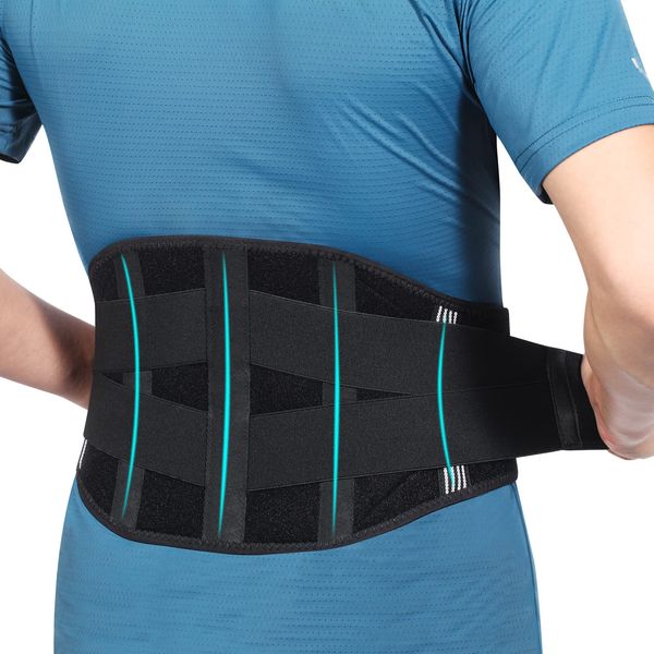 CUEHEAT Back Brace for Lower Back Pain relief - Lumbar Support Belt for Women, Adjustable Back Support Belt with 5 Stays, Lower Back Brace for Scoliosis, Disc Herniation, Heavy Lifting Work(37”-43”)