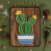 BAZIMA DIY String Art Kit for Beginner, DIY Cactus Potted Craft Kit,Unique Gift,Craft Kit for Holidays