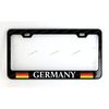 Germany Custom Made Black Metal License Plate Frame  +Screw Caps