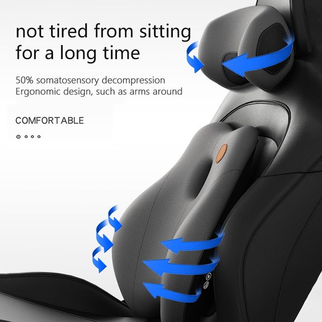 Car Electric Massage Pillow Seat Back Headrest Lumbar Support