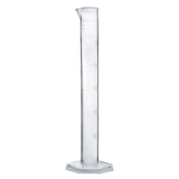 Graduated Cylinder, 25mL - Class B Tolerance - Octagonal Base - TPX Plastic - Industrial Quality, Autoclavable - Eisco Labs
