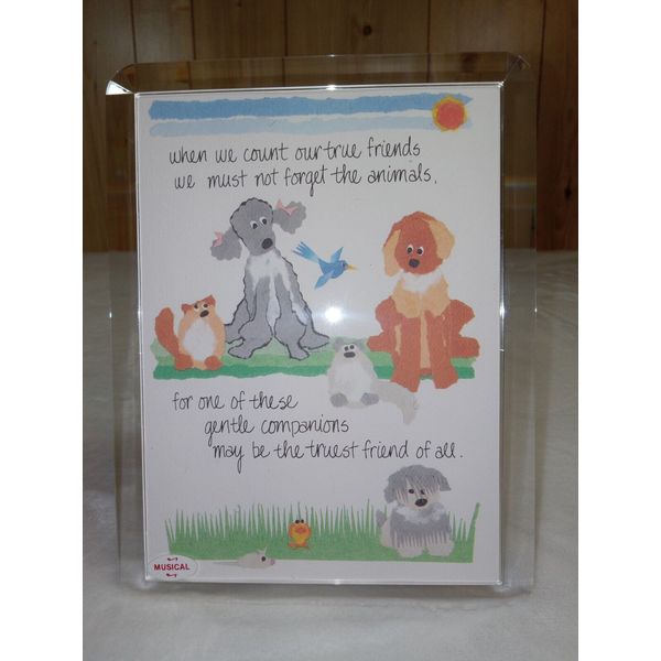 Vintage Music Box Picture Frame For Pets 5x7 Plays Talk To The Animals