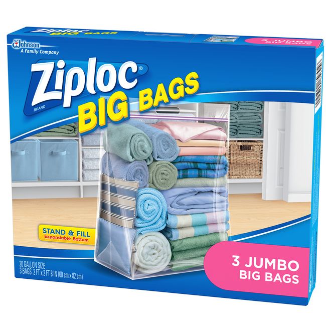 Ziploc Stand and Fill Big Bags, XL Big Bags, 4 Count (Pack of 2)
