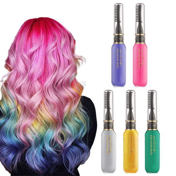 Landrain 5 Farben Temporäre Haarfarbe Kinder Auswaschbar, Hair Chalk Salon, Bunte Haarmascara