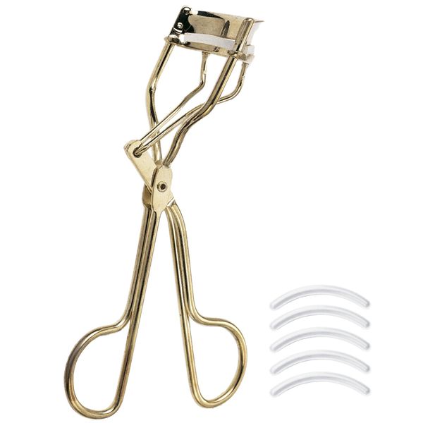 Beter - Gold Eyelash Curler with Silicone Pads, Professional Eyelash Curler, Includes 5 Replacement Bands, high-Strength Steel, Eye Make-up