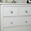 Nicola Spring Ceramic Cupboard Drawer Handle Knob - Stripe Design - Light Blue