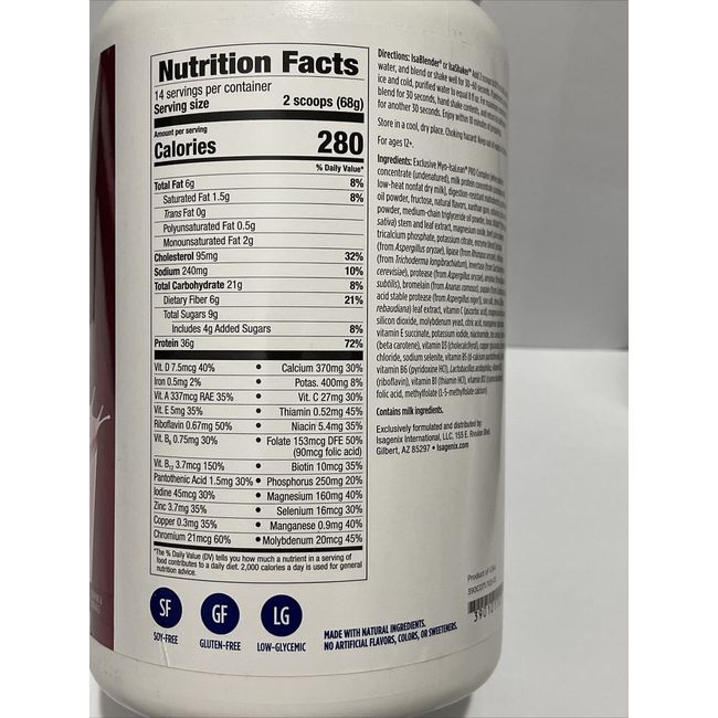 20 Isalean Pro Shake Nutrition Facts 