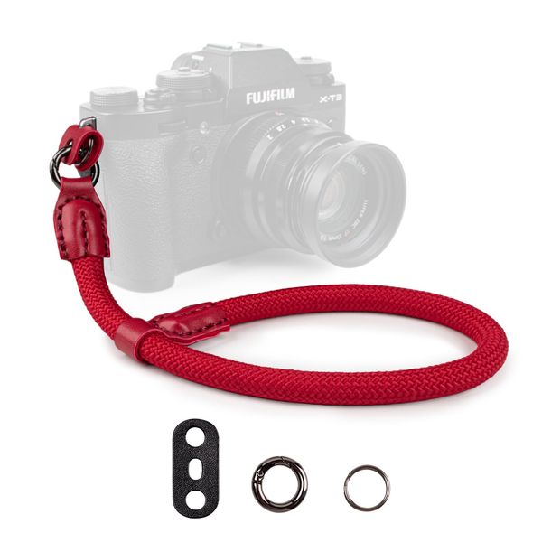 VOVMOEYA Rope Camera Wrist Strap,Camera Hand Strap Sony A6400 A6000 A7 IV Fujifilm X100V Nikon Zf Z30 Canon EOS R6 R7 R8 R10 Camera Wrist Straps for dslr(Red)