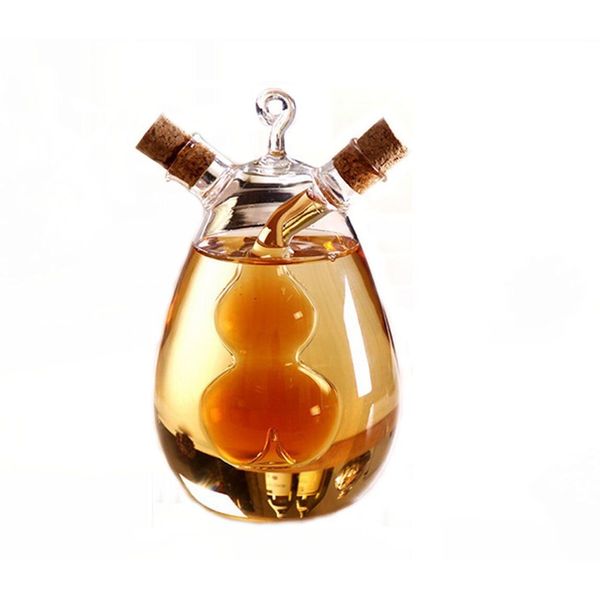 Kitchen Supplies Cruets Oil Vinegar 2 in 1Glass Jar Oil and Vinegar Dispenser