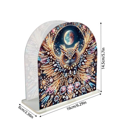 JISHSHAY Diamond Art Napkin Holder Diamond Painting Napkin Holder for Table Diamond Art Kit Cocktail Napkin Holder Diamond Painting Accessories Napkin Holders for Paper Napkins Kitchen Table Decor Owl