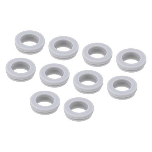 MECCANIXITY 10Pcs Snap Rubber Grommet Plug Mount Dia 18mm ID 14mm Narrow Groove Width 2mm Seal Anti-Scratch for Electrical Box Cable Pipes Grey