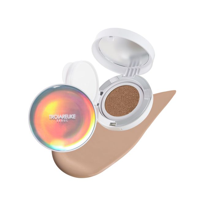 TROIAREUKE Seoul "Bridal" Cushion Foundation(#22, Yellow Beige), Korean Cushion Foundation, K-Beauty, Hydrating, Long-lasting, Lightweight, Natural Finish, Anti-Aging, Moisture, Whitening, SPF 50+