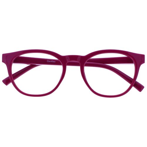 OPULIZE Blu Blue Light Blocking Glasses Cool Round Frame Spring Hinges Improve Sleep Computer Gaming Anti-Reflective Pink Mens Womens B5-4 +0.00