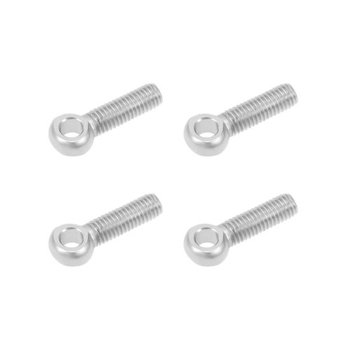 METALLIXITY Shoulder Swing Lifting Bolts M8x30mm 4pcs 304 Stainless Steel Eye Bolt for Home Refurbishment Pipeline Gate Valve Fasteners Silver