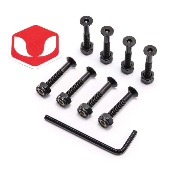 Venom 1.25" - Allen Key Directional Skateboard Deck Bolts/Screws/Hardware - Black