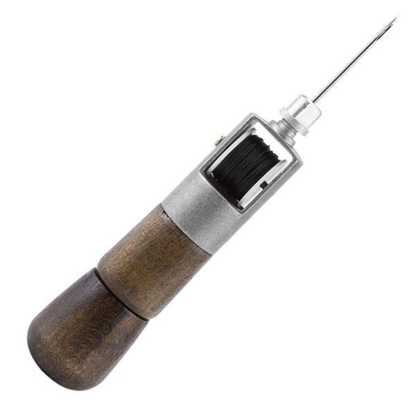 Dekaim Leather Stitching Awl Wooden Handle Leathercraft Sewing Awl DIY Leathercraft Hole Punch Tool for Leather Sewing Hand Stitching