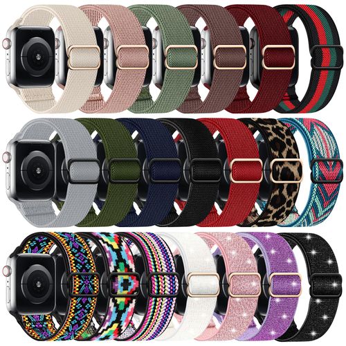 DMIGADIGLO 20 Pack Stretchy Nylon Band Compatible with Apple Watch Band 38mm 40mm 41mm 42mm 44mm 45mm 46mm Women Men, Adjustable Sport Elastic Replacement Strap for iWatch Series 10 9 8 7 6 5 4 3 2 1 SE(38/40/41/series10 - 42mm, 20pack-C)