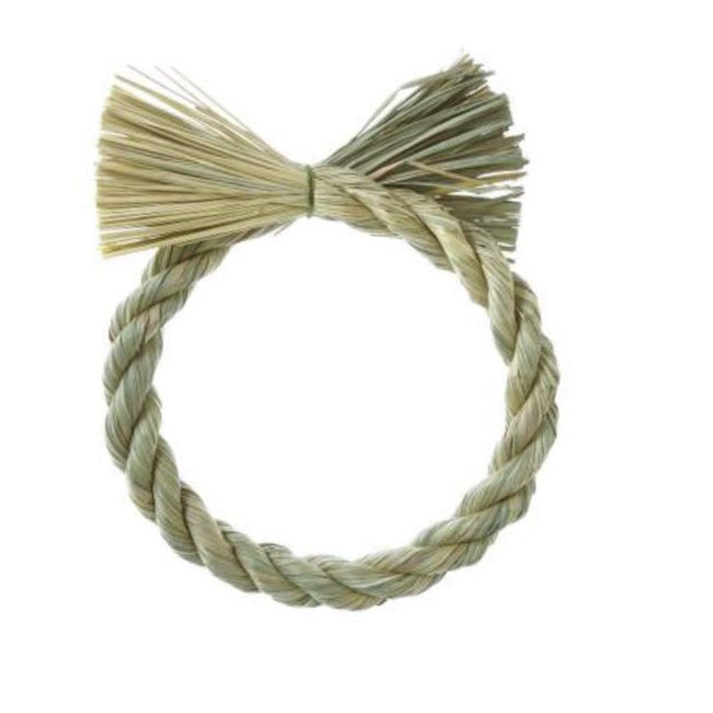 PURIZA Straw-Look Wreath, Marble Green, 4.7 inches (12 cm)