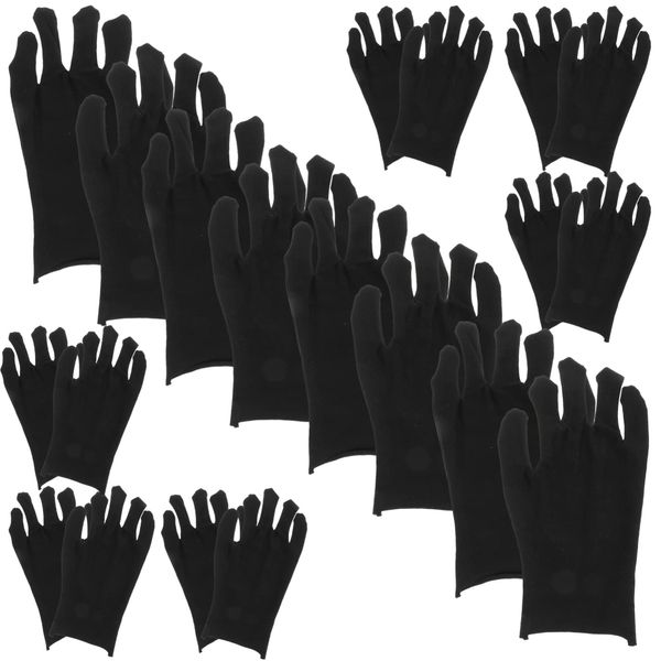 HEALLILY 12 Pairs Working Gloves Cotton Gloves Reusable Cleaning Gloves Adults Protective Gloves Labor Supply for Industrial Labor Gardening Black L