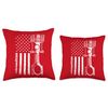 American Flag Piston Engine Power Patriotic Throw Pillow