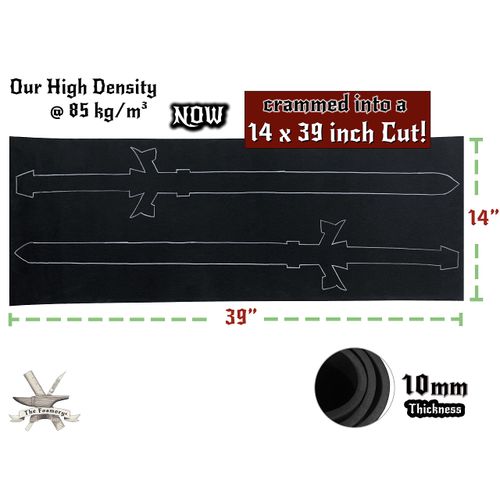 EVA Foam Cosplay - 10mm (1mm to 10mm) - Black or White - 14" x 39" Sheet - Ultra High Density Craft Foam 85 kg/m3 - by The Foamory