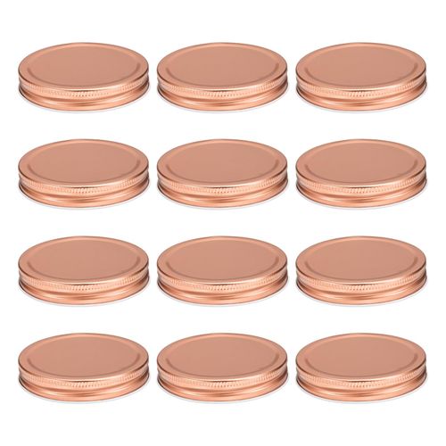 uxcell 12Pcs Wide Mouth Mason Jar Lids, Mason Canning Jar Lids with Airtight Seal, Mason Storage Covers Caps, Rose Gold