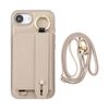 HanaRo iPhone16e Beige iPhone16e Case Shoulder Belt Smartphone Case Card Holder