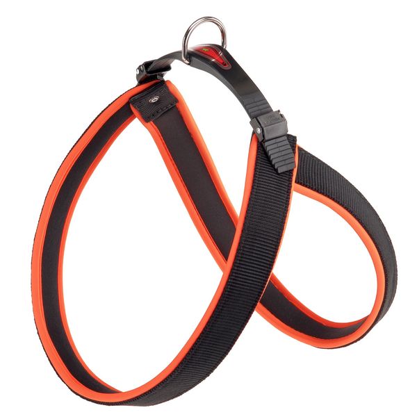 Ferplast AGILA FLUO 6 ergonomic Dog Harness, Excellent fit, Double micro-regulation closure, Soft padding, A=B 57÷65 cm 25 mm Orange