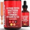 3PACK Nutra Vascu Flow Cayenne Pepper Liquid Drops Hawthorn Root Vitamin - 60ML