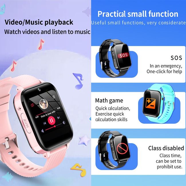 4G Kids Smart Watch with GPS Tracker and Calling, HD Touch Screen Kids Cell  Phone Watch Combines SMS, Voice, Video Call, SOS, WiFi, Face Unlock