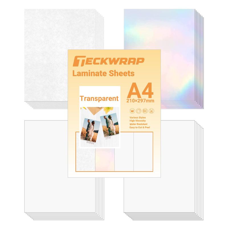TECKWRAP Holographic Sticker Paper Clear Overlay Lamination Vinyl ...