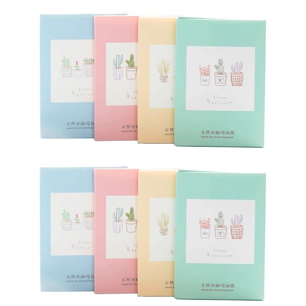 8 Pack Oil Blotting Sheets (400 Sheets Total) Natural Oil Absorbing Tissues Top Portable Oil Absorbing Tissues for Skin Care or Make Up