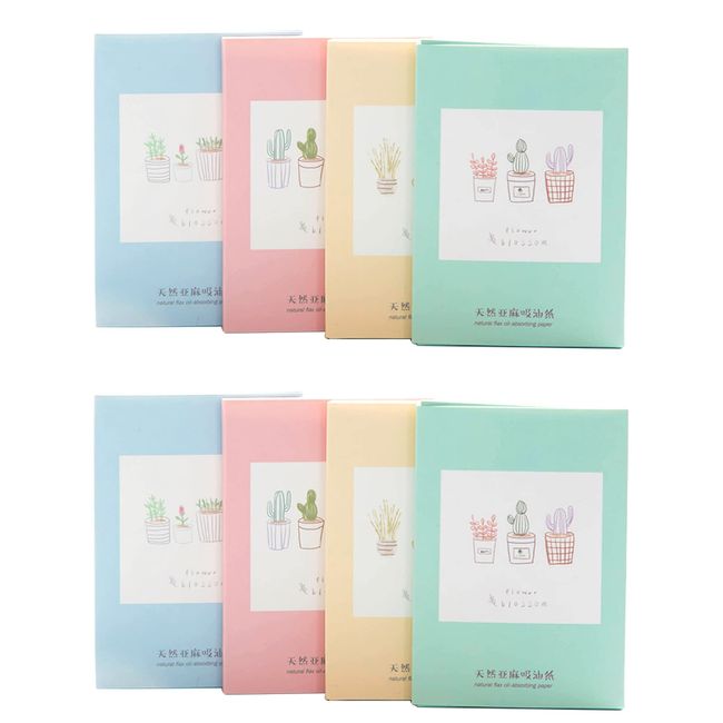 8 Pack Oil Blotting Sheets (400 Sheets Total) Natural Oil Absorbing Tissues Top Portable Oil Absorbing Tissues for Skin Care or Make Up