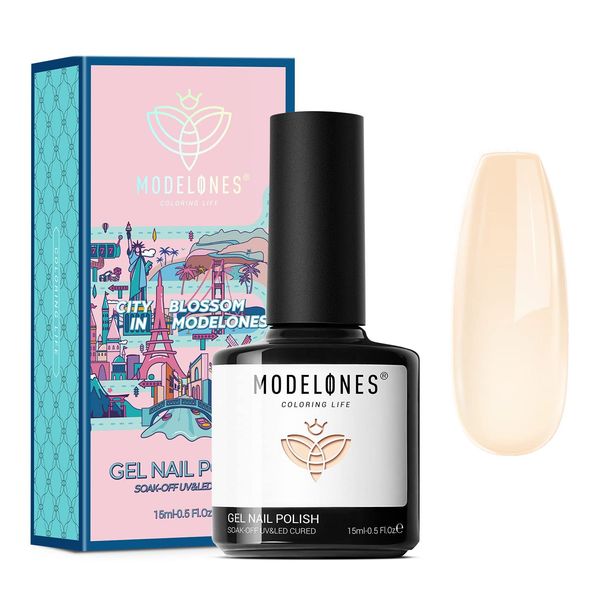 Modelones jelly Gel Polish, 15ml 1Pc Transparent Yellow Gel Nail Polish Long Lasting French Soak Off Gel Varnish, 2022 Popular Spring Sheer Nail Polish Gel DIY Home Salon Manicure Mother's Day Gift