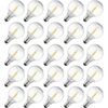 abulber G40 Led Outdoor String Light Bulbs,Shatterproof Waterproof, E12 Base Replacement Globe Light Bulbs,Plastic 0.6W 120V 2700K Warm White 25 Pack.