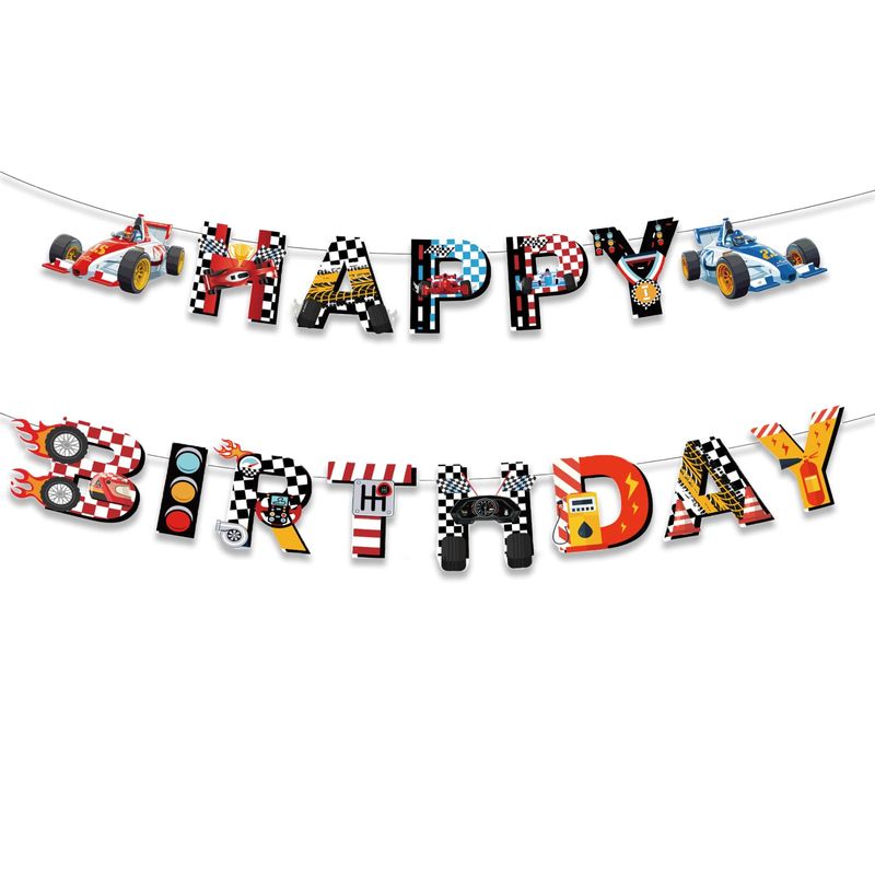 ParPix Racing Car Happy Birthday Garland, Hot Whels Birthday Decoration ...