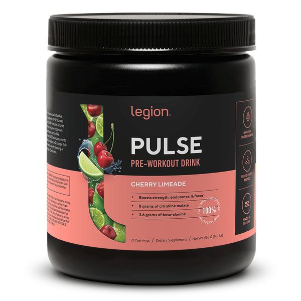 Legion Pulse Pre Workout with Caffeine for Energy, Cherry Limeade, 20 Servings