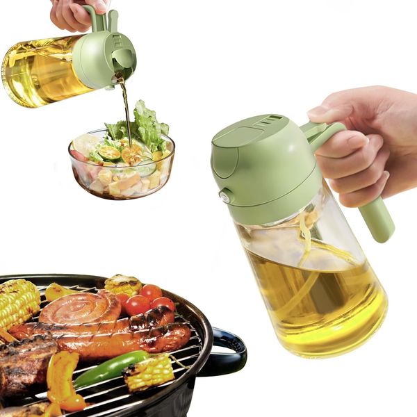 2-In-1 Oil Sprayer and Dispenser Bottle for Kitchen Cooking BBQ Frying