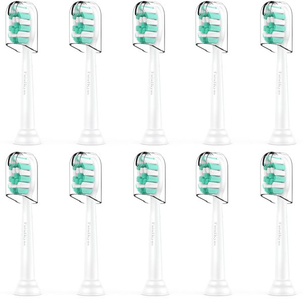 Toothbrush Replacement Heads for Philips Sonicare ProtectiveClean DailyClean Electric Toothbrush Head 1 2 Series Plaque Control Gum 4100 5100 C1 C2 G2 HX9023 Snap-on, 10 Pack
